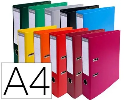 Classeurs à levier PVC A4 Exacompta de plusieurs couleurs